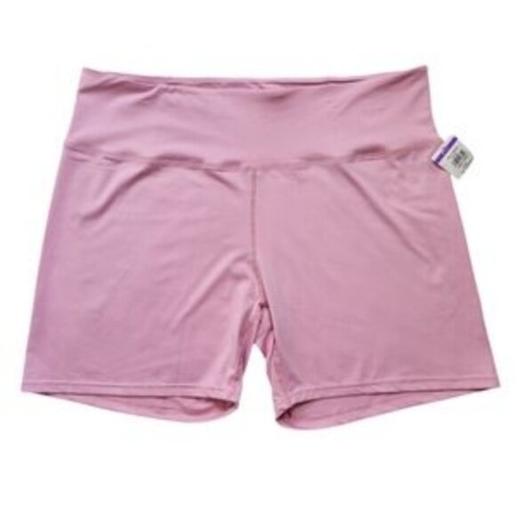 NWOT PSK Collection Women's Plus Solid Pink Athletic Bike/Yoga Tight Shorts XXXL - Picture 1 of 10